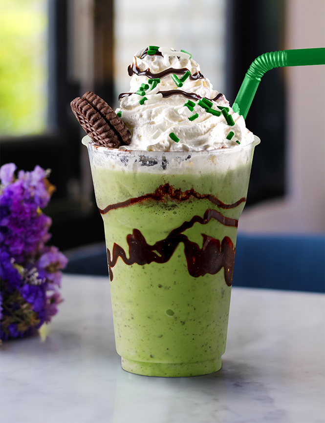 Green mint milkshake.