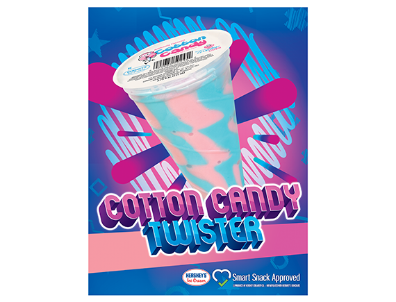 8.5x11 Cotton Candy Yogurt Twister Cup Poster