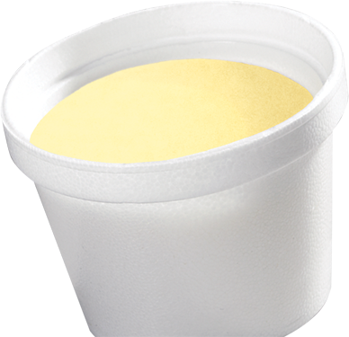 Lemon sherbet foam cup.