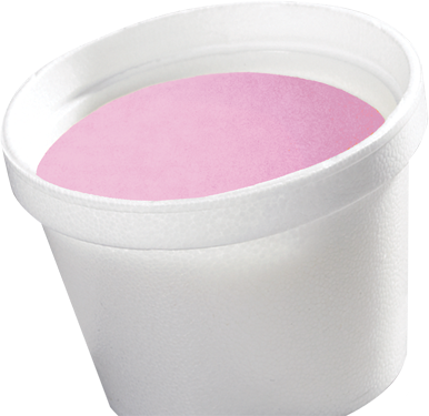 Raspberry yogurt foam cup.
