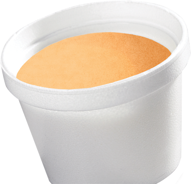 Orange sherbet foam cup.
