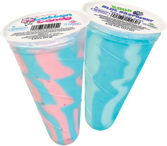 Birthday Cake yogurt and Sour Apple ice Twister Cups.